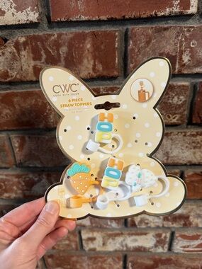 Set of four (4) Easter straw toppers